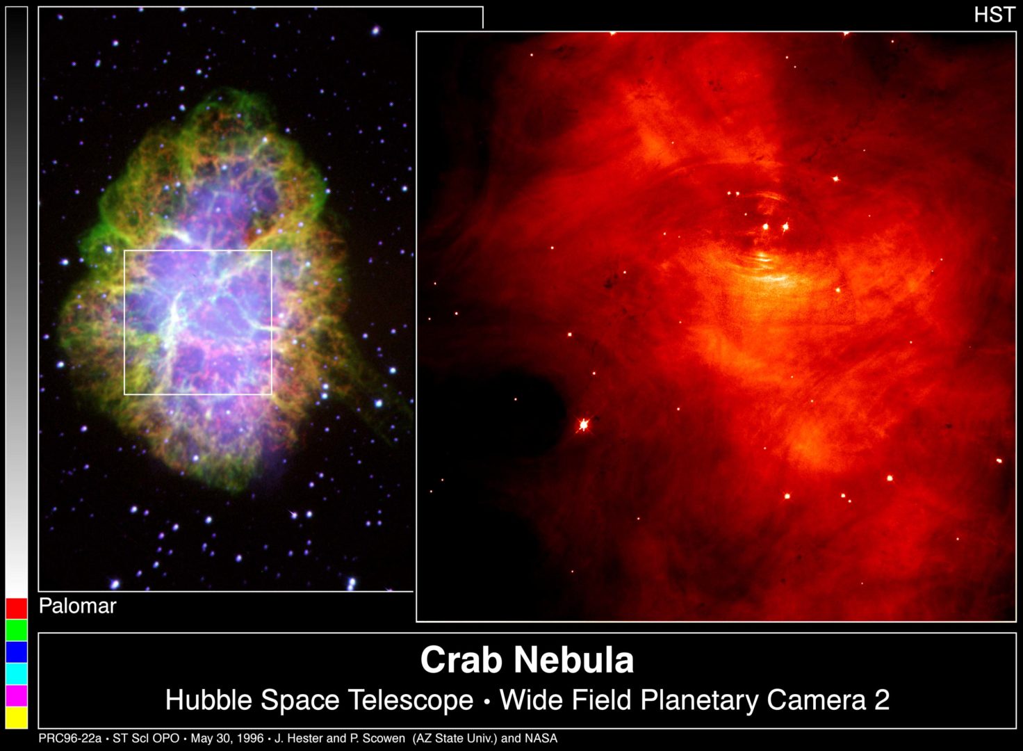 Crab Nebula Remnant of Supernova Explosion Seen at Chimney Rock in 1054